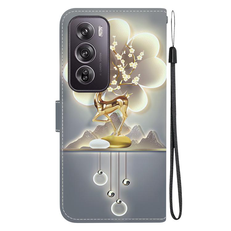 For OPPO Reno12 Pro 5G Global Crystal Texture Colored Drawing Leather Phone Case