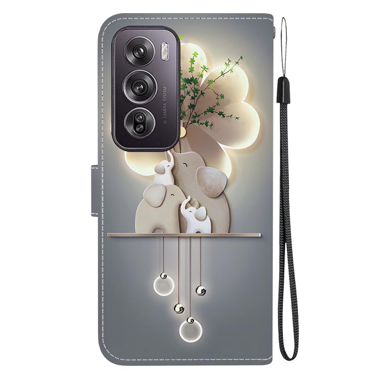 For OPPO Reno12 Pro 5G Global Crystal Texture Colored Drawing Leather Phone Case