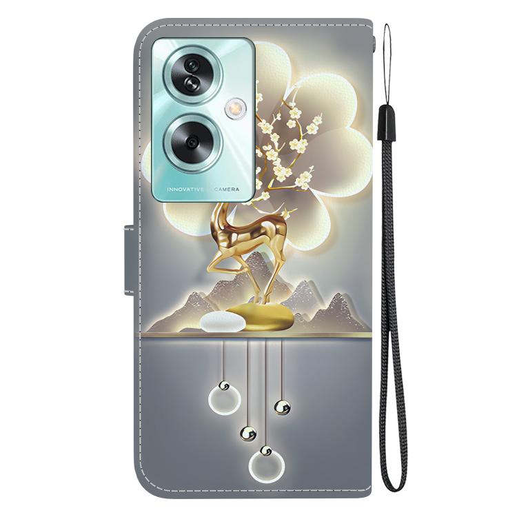For OPPO A79 Global Crystal Texture Colored Drawing Leather Phone Case