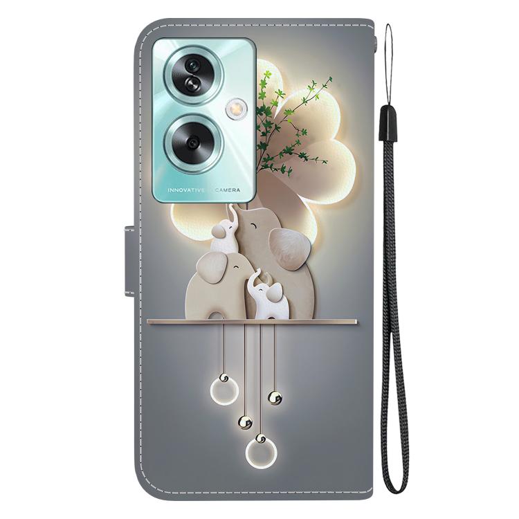 For OPPO A79 Global Crystal Texture Colored Drawing Leather Phone Case