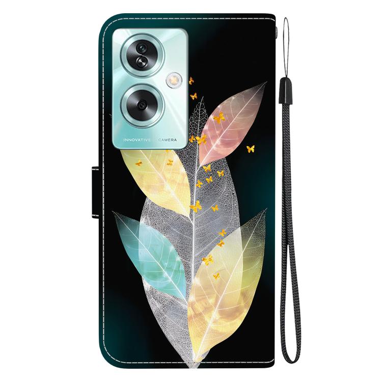 For OPPO A79 Global Crystal Texture Colored Drawing Leather Phone Case