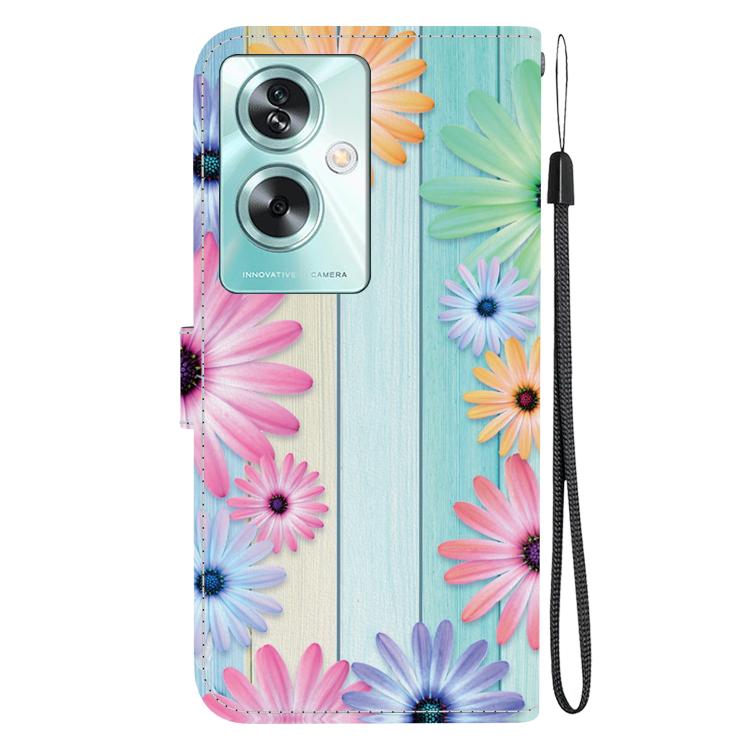 For OPPO A79 Global Crystal Texture Colored Drawing Leather Phone Case