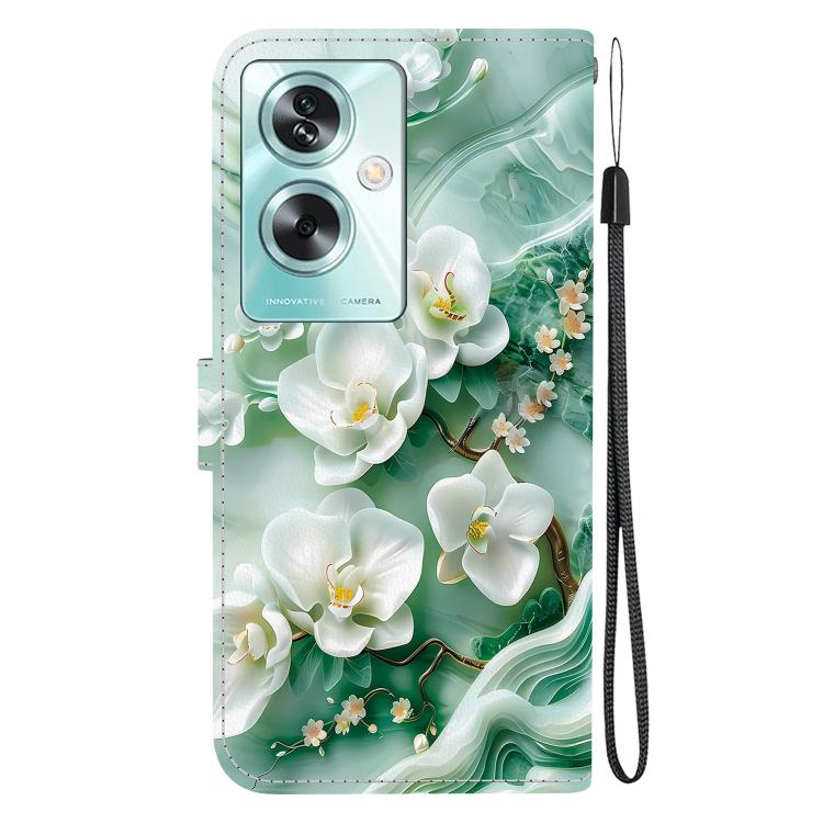 For OPPO A79 Global Crystal Texture Colored Drawing Leather Phone Case