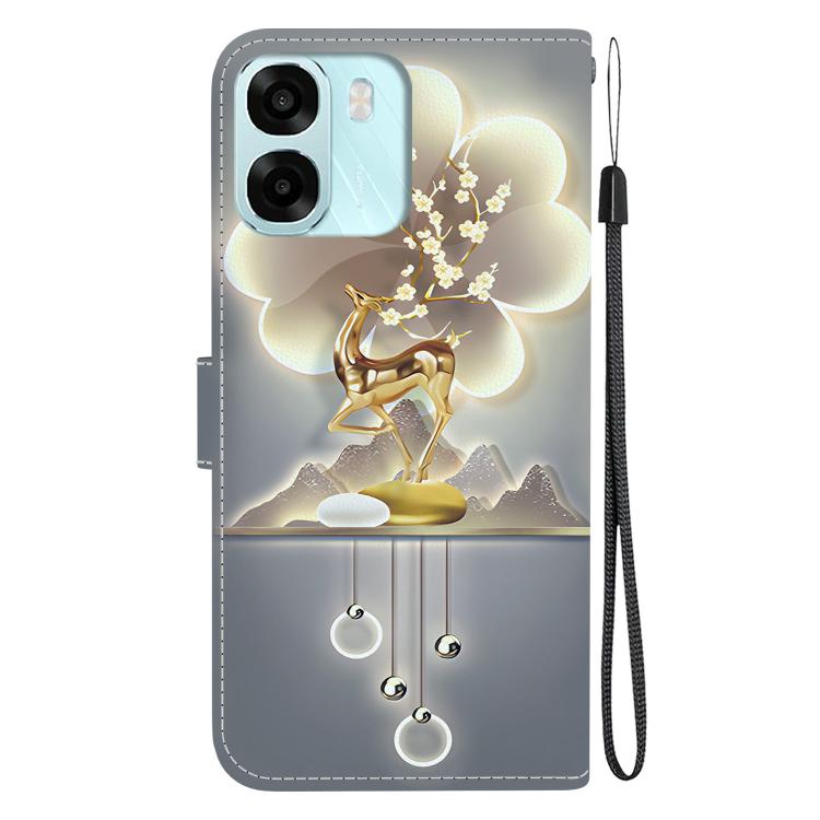 For OPPO A6 / A6s / A6t / A6x 4G / 5G Global Crystal Texture Colored Drawing Leather Phone Case