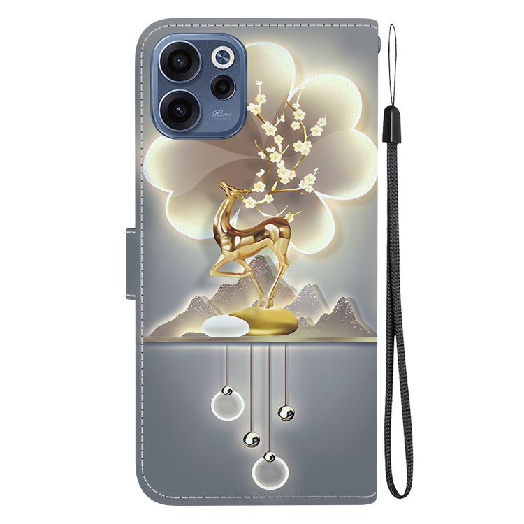 For OPPO Reno15 F 5G Global Crystal Texture Colored Drawing Leather Phone Case