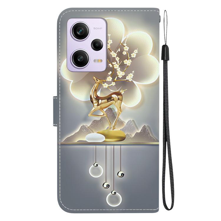 For Redmi Note 12 Pro / Poco X5 Pro Crystal Texture Colored Drawing Leather Phone Case
