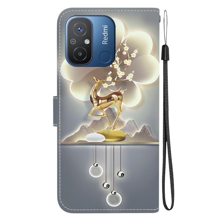 For Redmi 12C / 11A Crystal Texture Colored Drawing Leather Phone Case