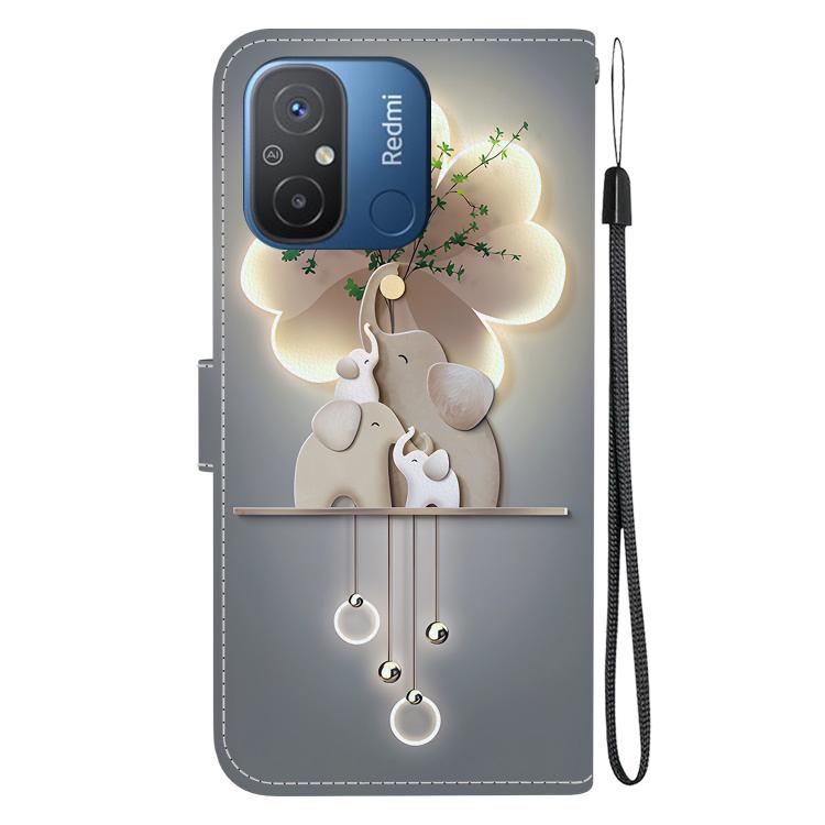 For Redmi 12C / 11A Crystal Texture Colored Drawing Leather Phone Case