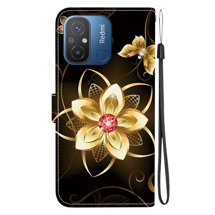 For Redmi 12C / 11A Crystal Texture Colored Drawing Leather Phone Case