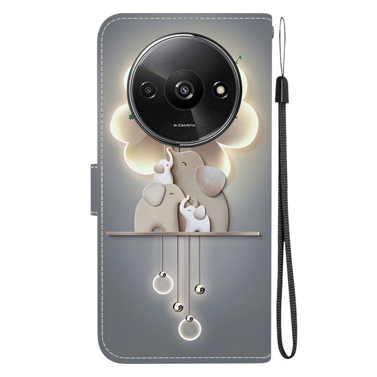 For Redmi A3 Crystal Texture Colored Drawing Leather Phone Case