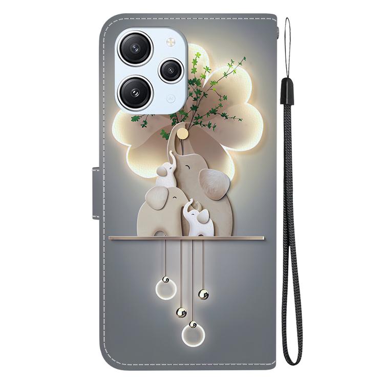 For Redmi 12 4G / 5G / Poco M6 Pro Crystal Texture Colored Drawing Leather Phone Case