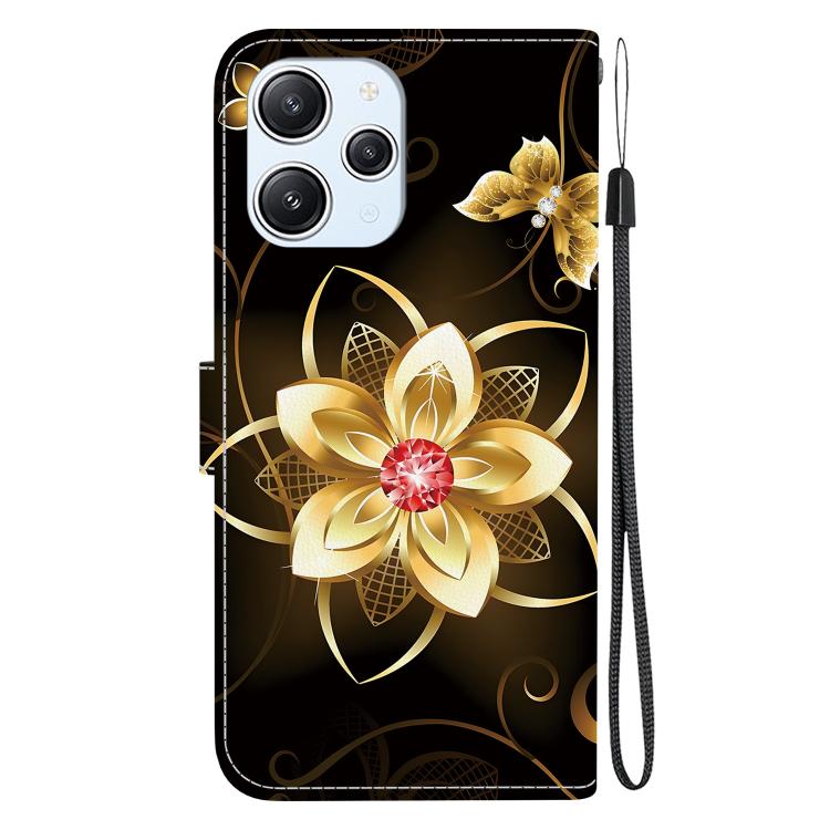 For Redmi 12 4G / 5G / Poco M6 Pro Crystal Texture Colored Drawing Leather Phone Case
