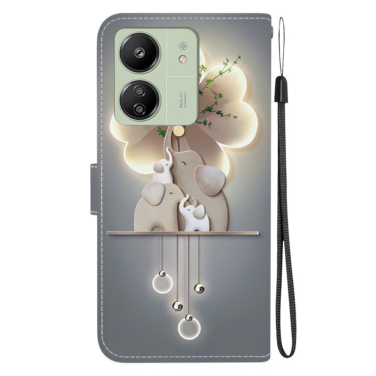 For Redmi 13C 4G / 5G / 13R 5G Crystal Texture Colored Drawing Leather Phone Case