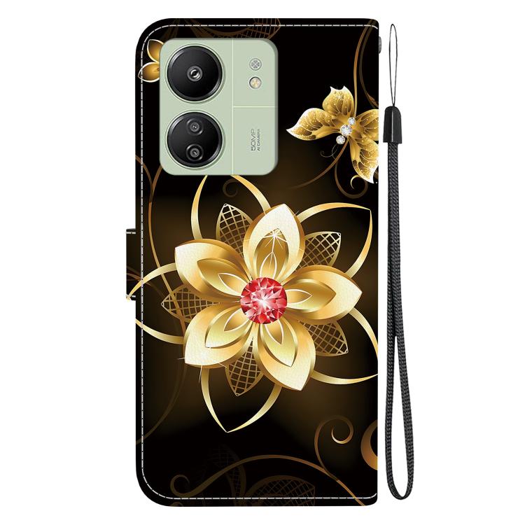 For Redmi 13C 4G / 5G / 13R 5G Crystal Texture Colored Drawing Leather Phone Case
