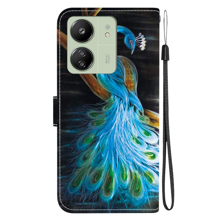 For Redmi 13C 4G / 5G / 13R 5G Crystal Texture Colored Drawing Leather Phone Case