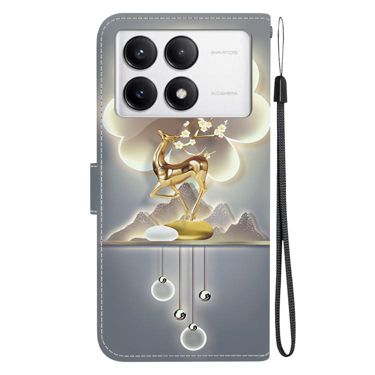 For Redmi K70 / K70 Pro Crystal Texture Colored Drawing Leather Phone Case