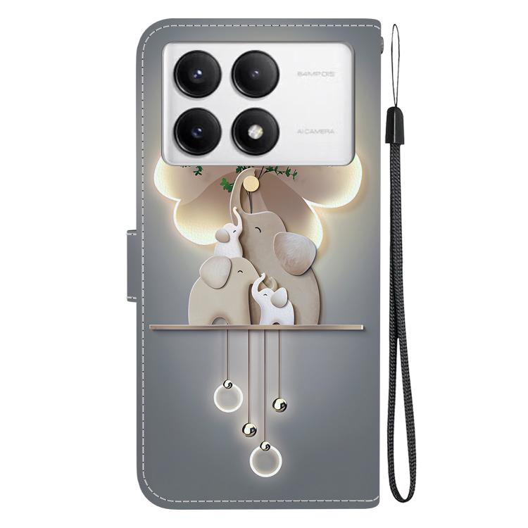 For Redmi K70 / K70 Pro Crystal Texture Colored Drawing Leather Phone Case