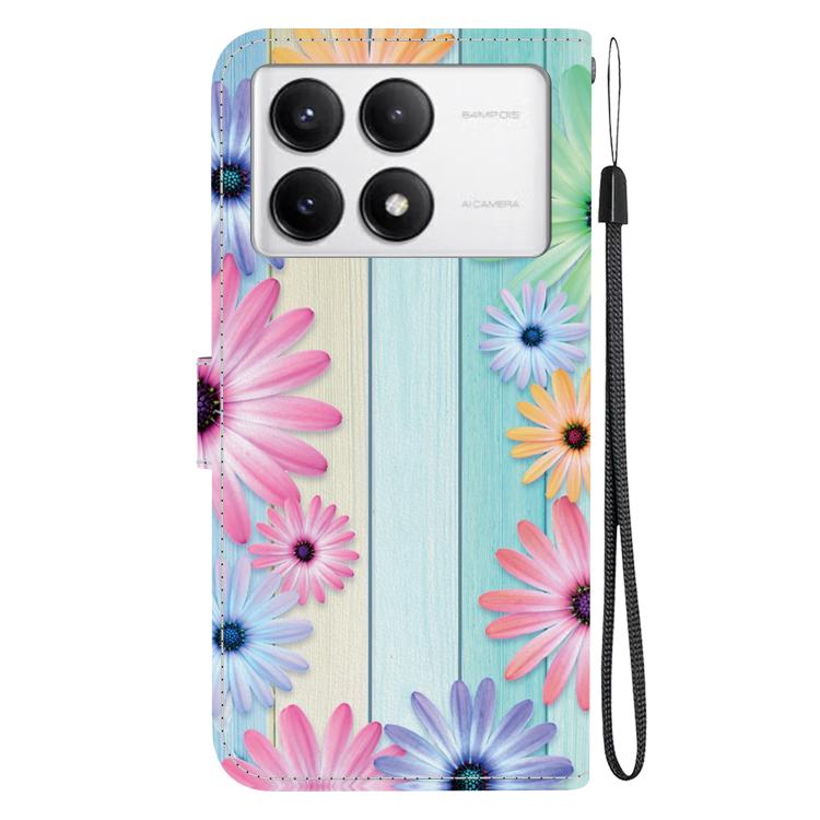 For Redmi K70 / K70 Pro Crystal Texture Colored Drawing Leather Phone Case