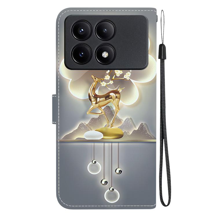 For Redmi K70E / Poco X6 Pro Crystal Texture Colored Drawing Leather Phone Case