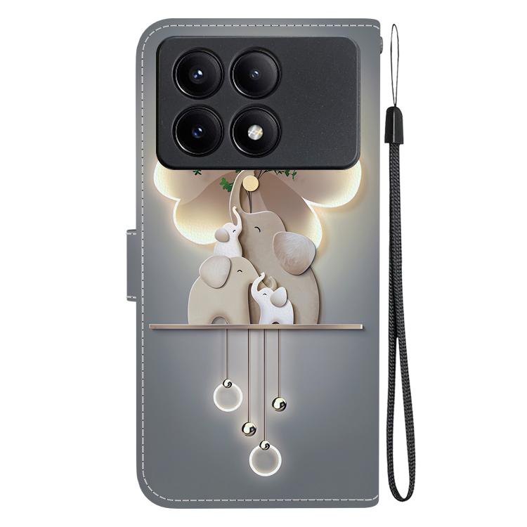 For Redmi K70E / Poco X6 Pro Crystal Texture Colored Drawing Leather Phone Case