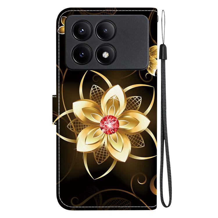 For Redmi K70E / Poco X6 Pro Crystal Texture Colored Drawing Leather Phone Case