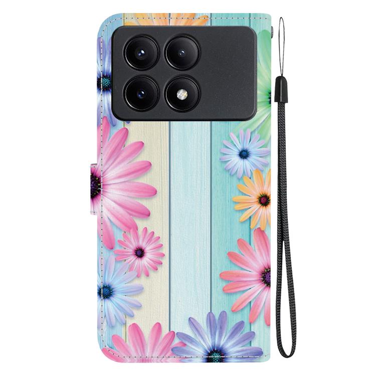 For Redmi K70E / Poco X6 Pro Crystal Texture Colored Drawing Leather Phone Case