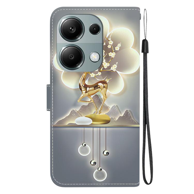 For Redmi Note 13 Pro 4G / Poco M6 Pro Crystal Texture Colored Drawing Leather Phone Case