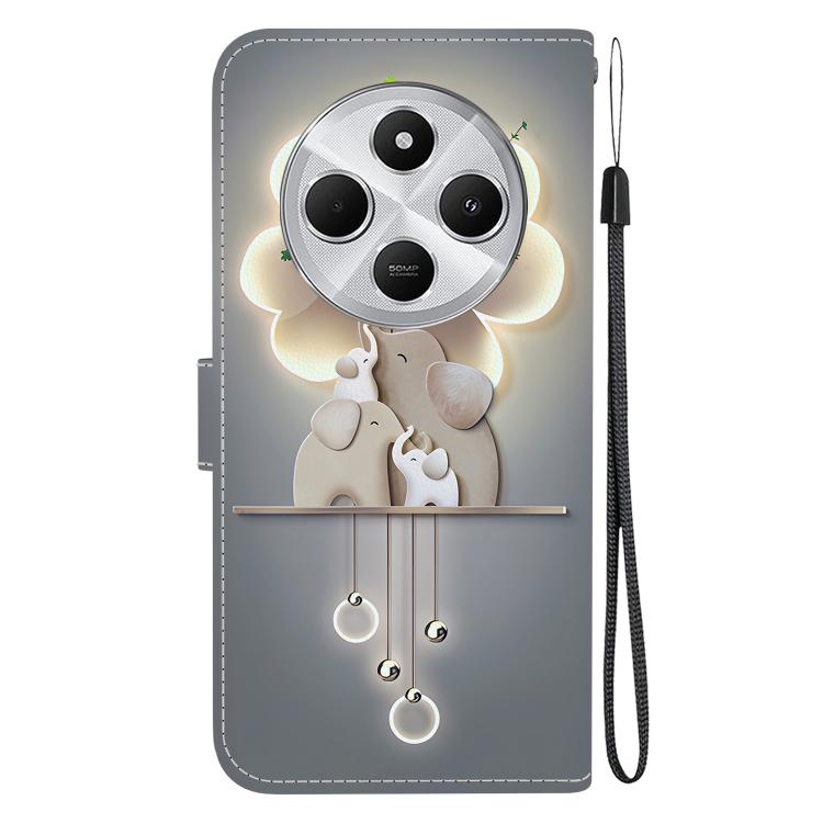 For Redmi 14C 4G Crystal Texture Colored Drawing Leather Phone Case