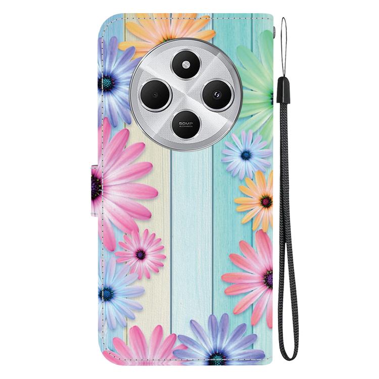 For Redmi 14C 4G Crystal Texture Colored Drawing Leather Phone Case