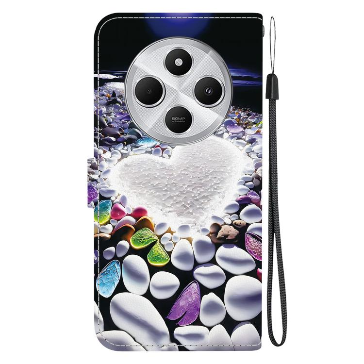 For Redmi 14C 4G Crystal Texture Colored Drawing Leather Phone Case