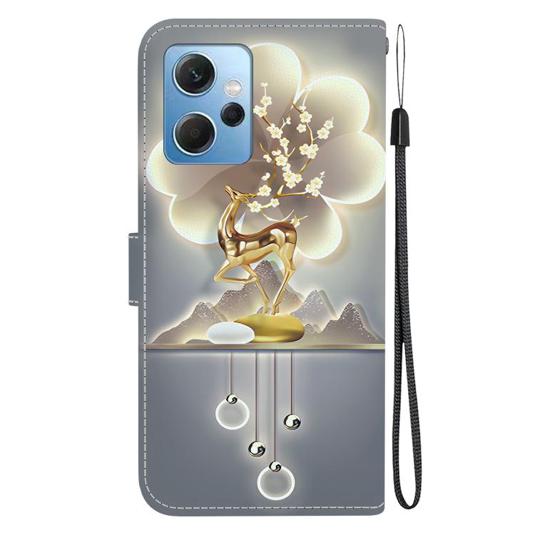 For Redmi Note 12 4G Global Crystal Texture Colored Drawing Leather Phone Case