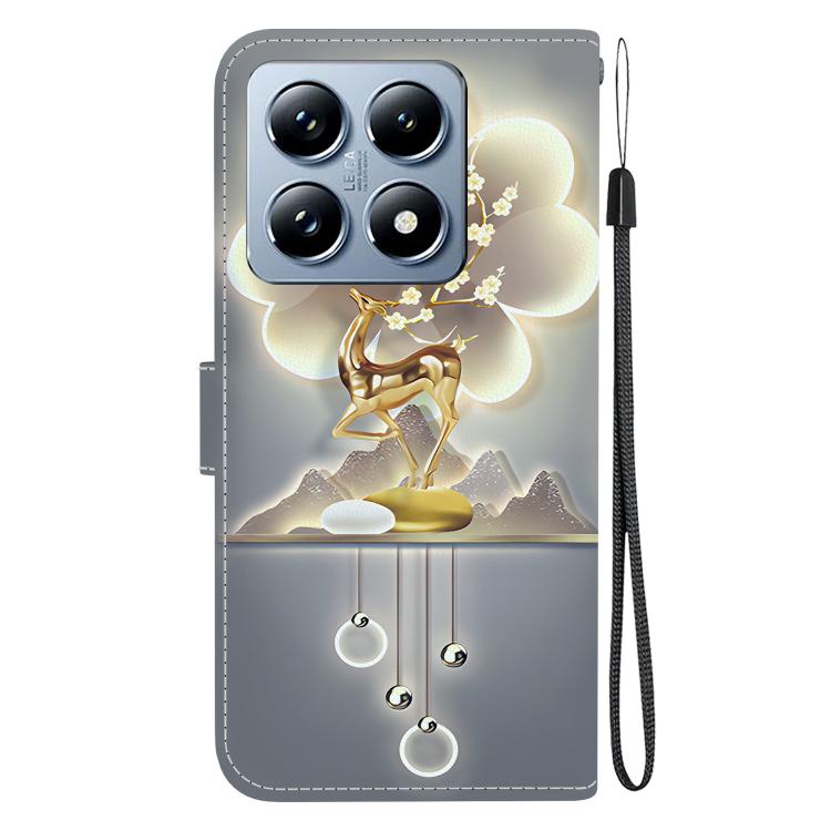 For Xiaomi 14T Pro Crystal Texture Colored Drawing Leather Phone Case
