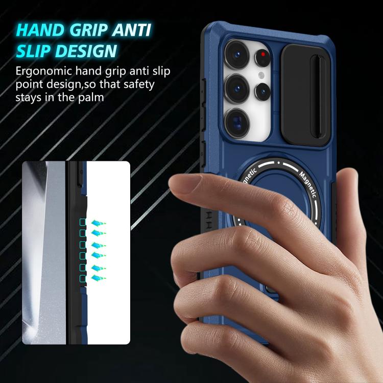 For Samsung Galaxy S25 Ultra 5G Sliding Camshield MagSafe Holder TPU Hybrid PC Phone Case