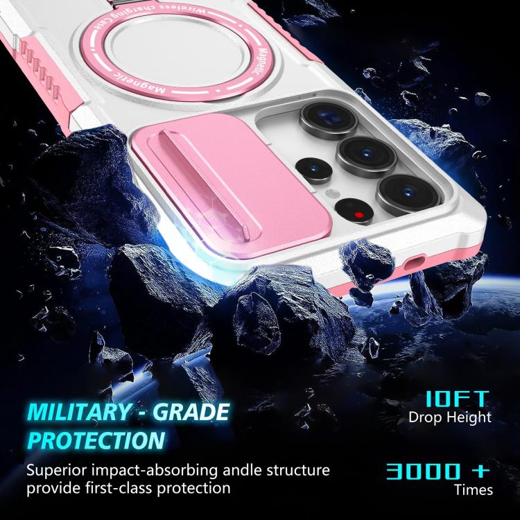 For Samsung Galaxy S25 Ultra 5G Sliding Camshield MagSafe Holder TPU Hybrid PC Phone Case