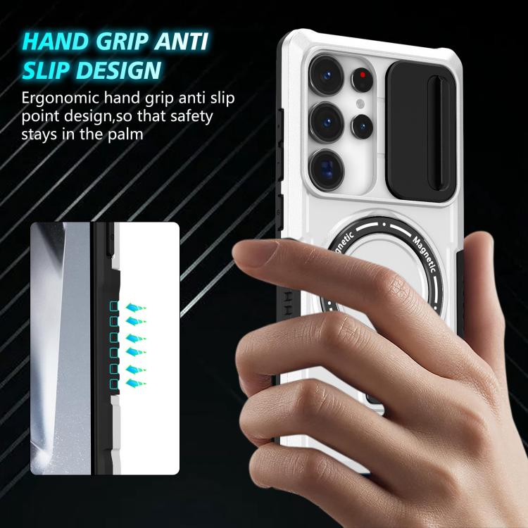 For Samsung Galaxy S25 Ultra 5G Sliding Camshield MagSafe Holder TPU Hybrid PC Phone Case