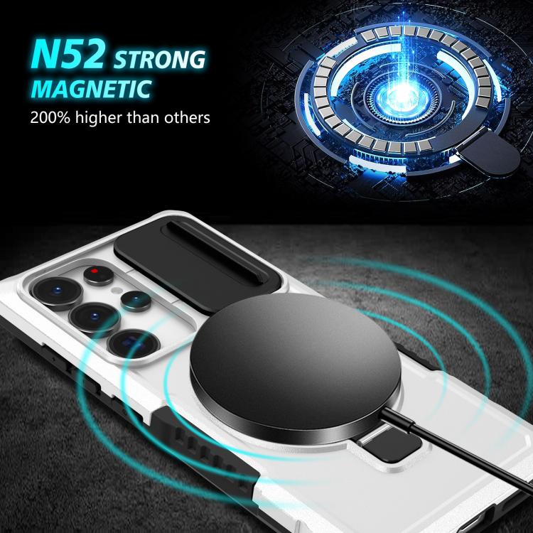 For Samsung Galaxy S25 Ultra 5G Sliding Camshield MagSafe Holder TPU Hybrid PC Phone Case