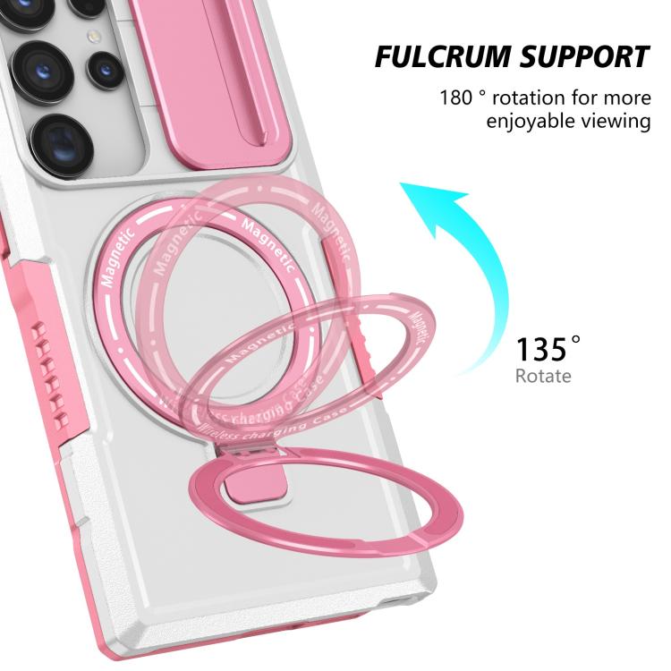 For Samsung Galaxy S24 Ultra 5G Sliding Camshield MagSafe Holder TPU Hybrid PC Phone Case