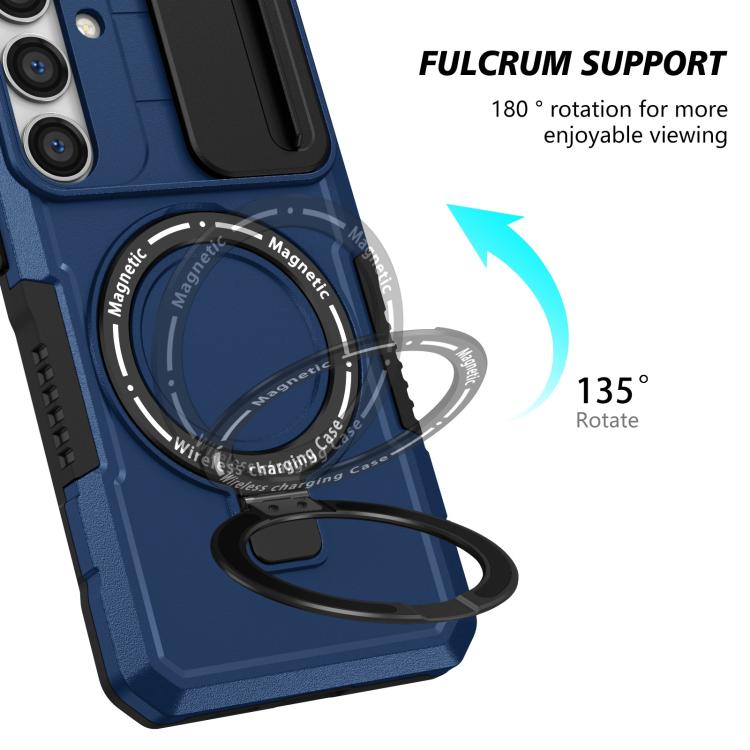 For Samsung Galaxy S24 5G Sliding Camshield MagSafe Holder TPU Hybrid PC Phone Case