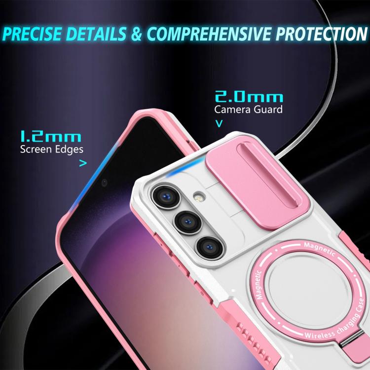 For Samsung Galaxy S24 5G Sliding Camshield MagSafe Holder TPU Hybrid PC Phone Case