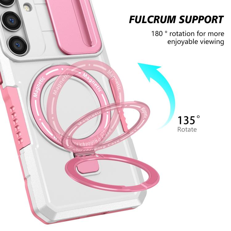 For Samsung Galaxy S24 5G Sliding Camshield MagSafe Holder TPU Hybrid PC Phone Case
