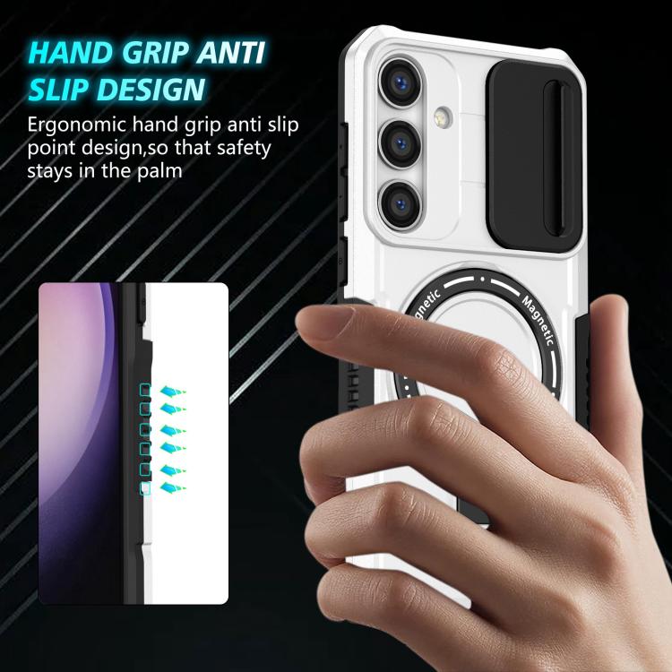 For Samsung Galaxy S24 5G Sliding Camshield MagSafe Holder TPU Hybrid PC Phone Case