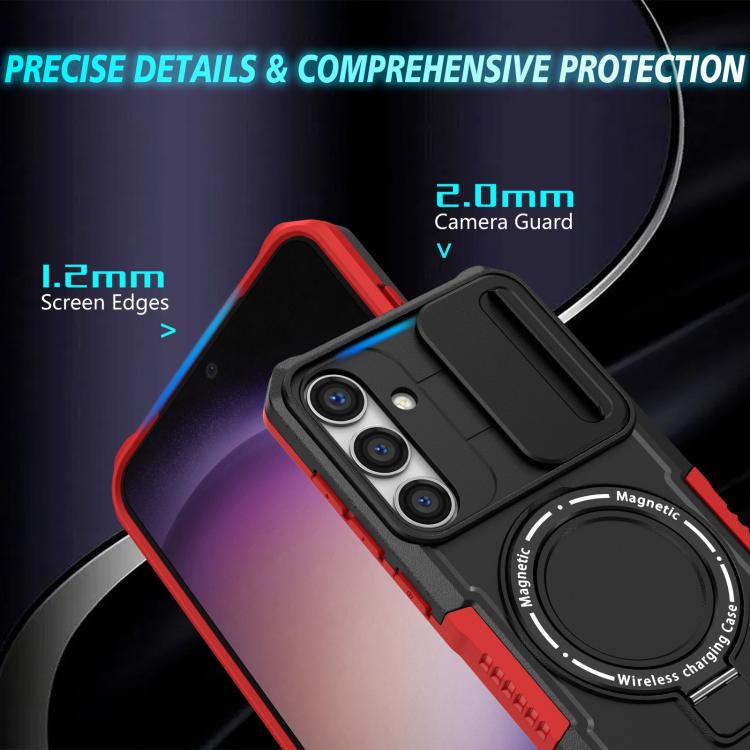For Samsung Galaxy S24 5G Sliding Camshield MagSafe Holder TPU Hybrid PC Phone Case