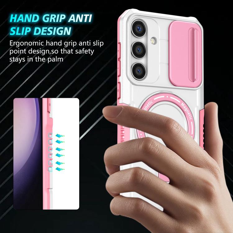 For Samsung Galaxy S24 FE 5G Sliding Camshield MagSafe Holder TPU Hybrid PC Phone Case