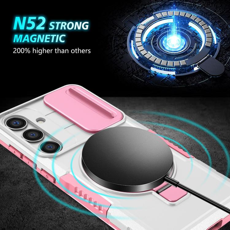 For Samsung Galaxy S24 FE 5G Sliding Camshield MagSafe Holder TPU Hybrid PC Phone Case