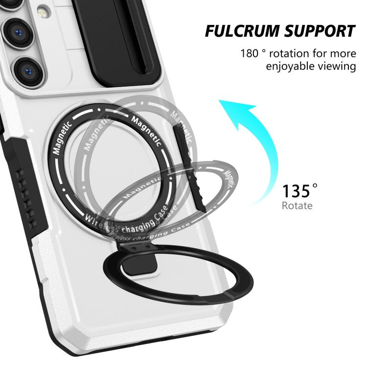 For Samsung Galaxy S24 FE 5G Sliding Camshield MagSafe Holder TPU Hybrid PC Phone Case