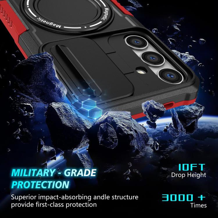For Samsung Galaxy S24 FE 5G Sliding Camshield MagSafe Holder TPU Hybrid PC Phone Case
