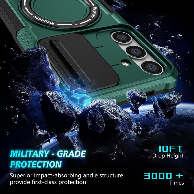 For Samsung Galaxy S24 FE 5G Sliding Camshield MagSafe Holder TPU Hybrid PC Phone Case
