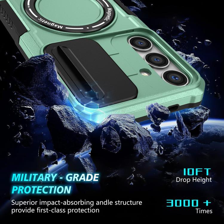 For Samsung Galaxy S24 FE 5G Sliding Camshield MagSafe Holder TPU Hybrid PC Phone Case