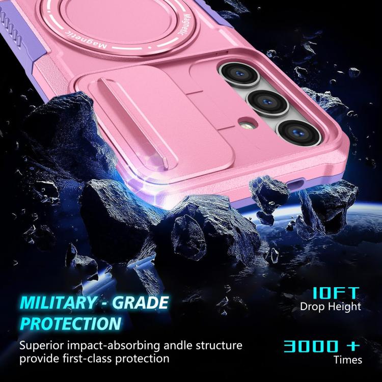 For Samsung Galaxy S24 FE 5G Sliding Camshield MagSafe Holder TPU Hybrid PC Phone Case