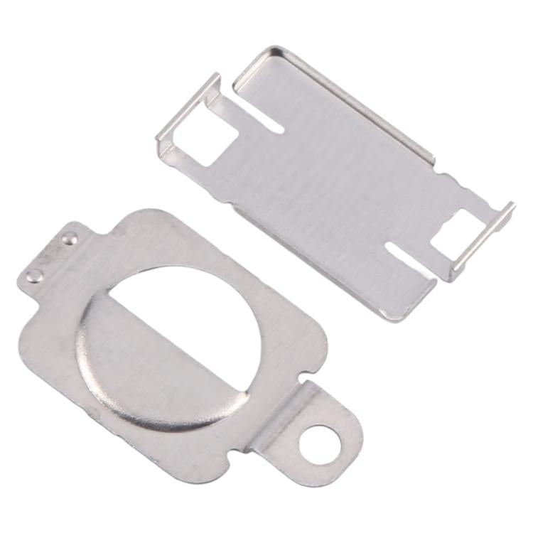 For iPhone 14 / 14 Plus 1 Pair Flashlight / Mic Iron Sheet Cover  - On The Back Cover